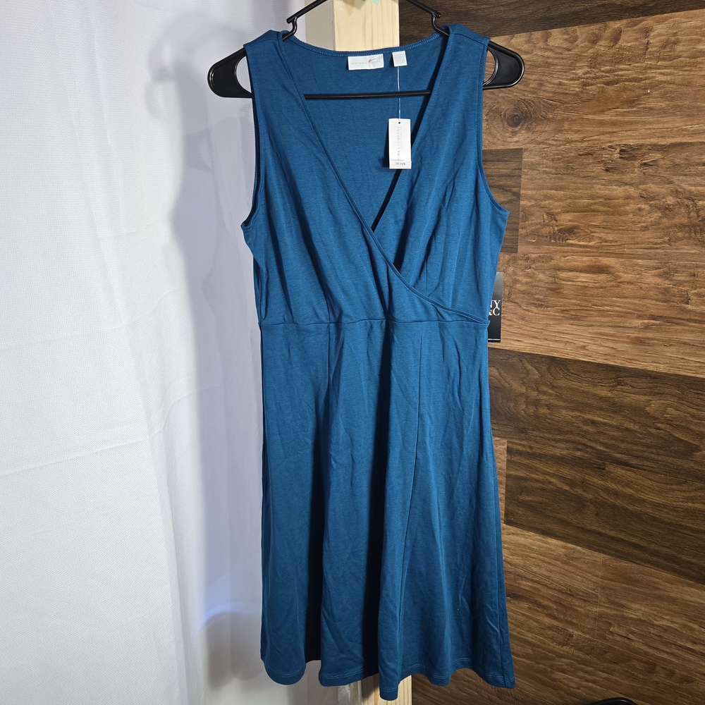 #44 New York & Company Elegant Blue Sleeveless Dress Size M